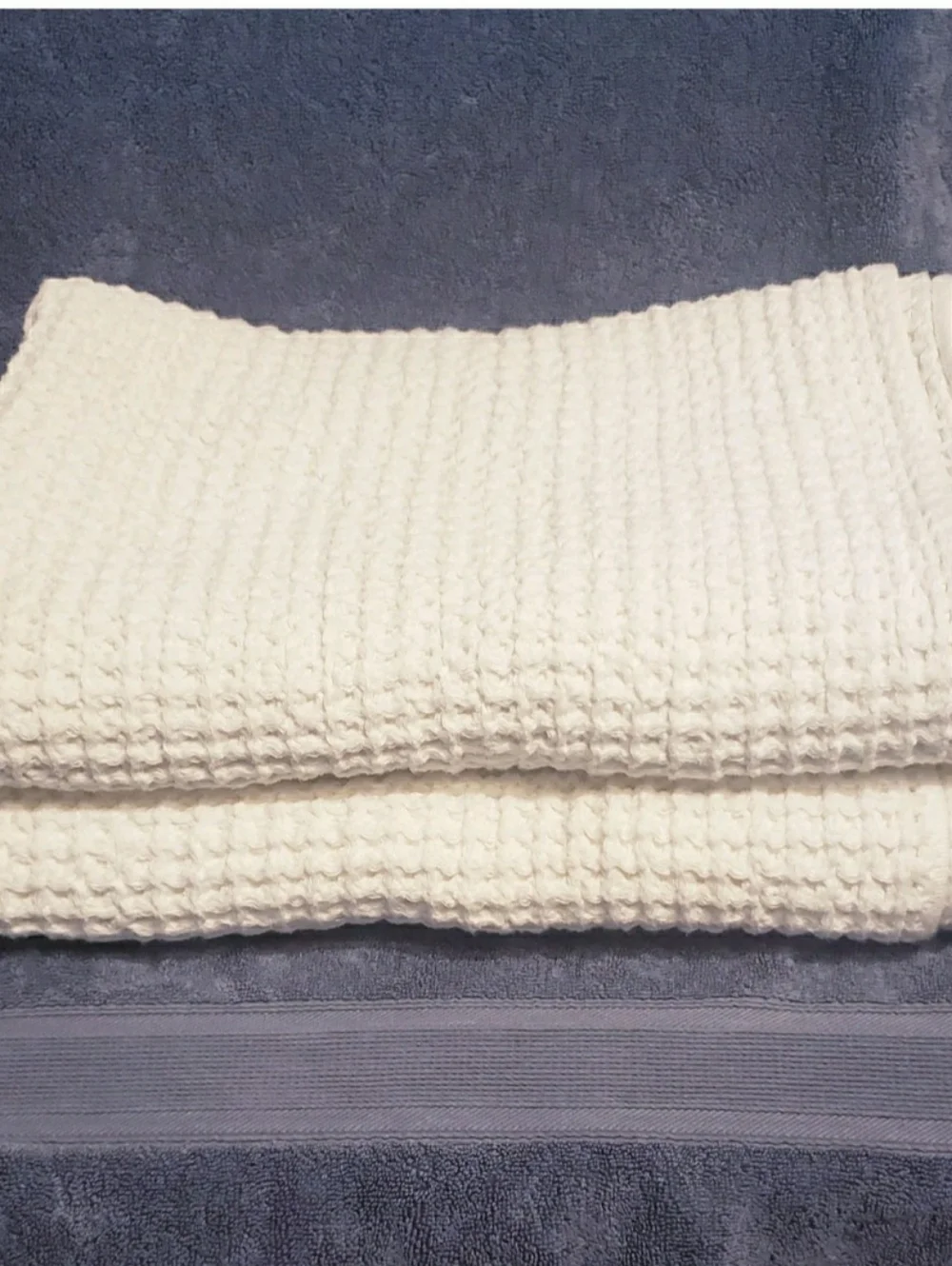 ONSEN Set Of 2 Bath Towels Waffle Supima Cotton Oat Color